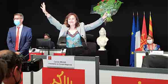 La socialiste Carole Delga réélue présidente lors de l'assemblée plénière du Conseil régional d'Occitanie le 2 juillet 2021