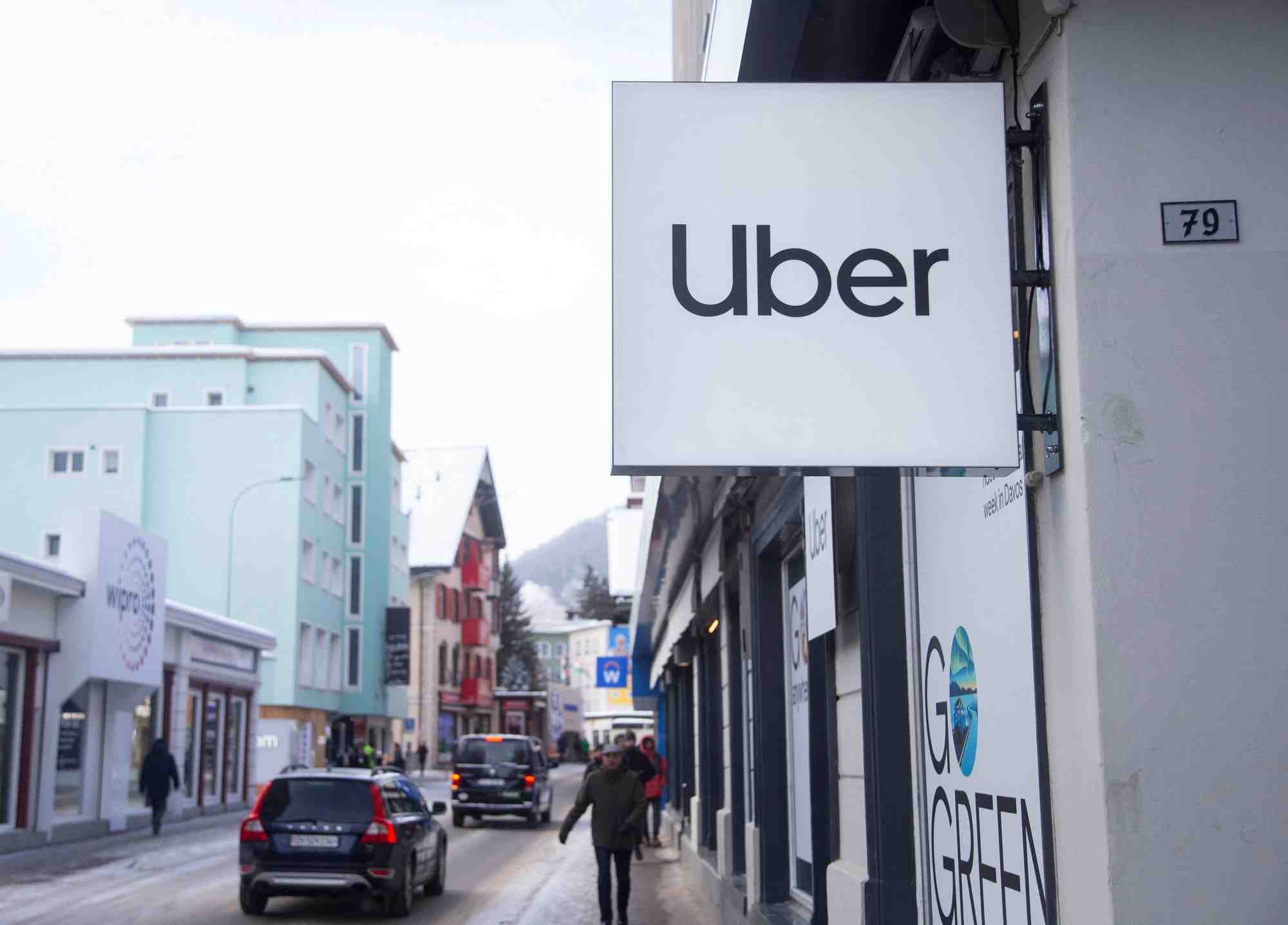Le logo d'uber a davos, en suisse