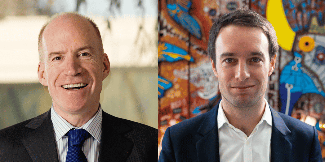 "L'OMI a également pour projet d'ici à 2030 de réduire de 40% les émissions de CO2 par tonne transportée par rapport à 2008 et de réduire d'ici à 2050 le volume total des émissions de CO2 annuelles d'au moins 50 % par rapport à 2008". (Philippe Berterottière, PDG de GTT, et Matthieu Somekh, directeur de ZEBOX.