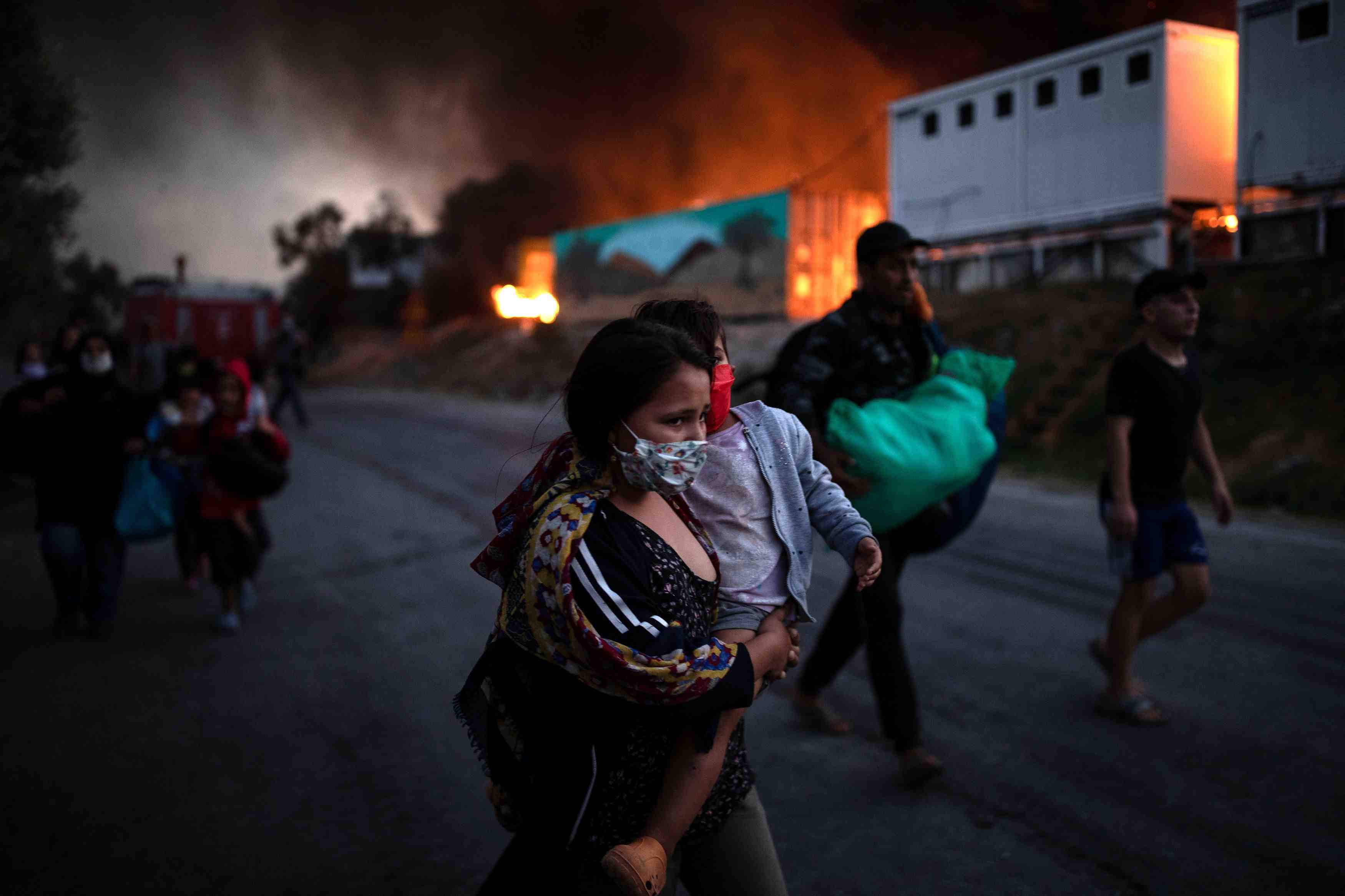 Grece: le camp de moria probablement detruit apres des incendies