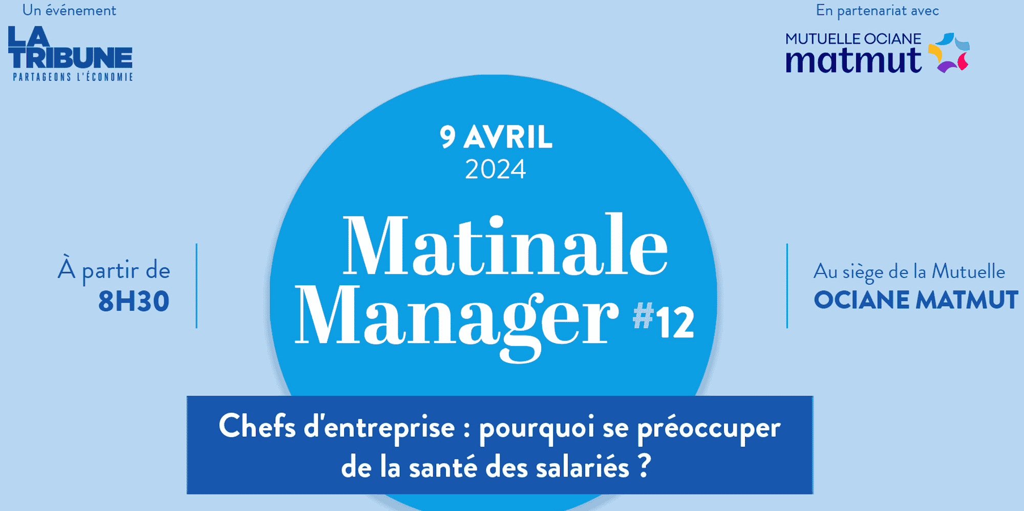 « Chefs d'entreprise : pourquoi se préoccuper de la santé des salariés ? » C'est le 9 avril 2024 à 8h30.