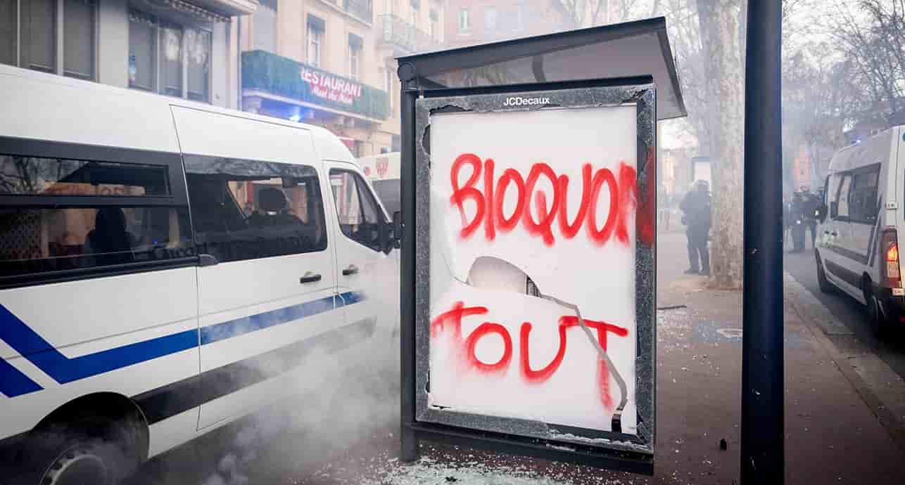Durant la neuvième manifestation contre la réforme des retraites, en mars 2023 à Toulouse.