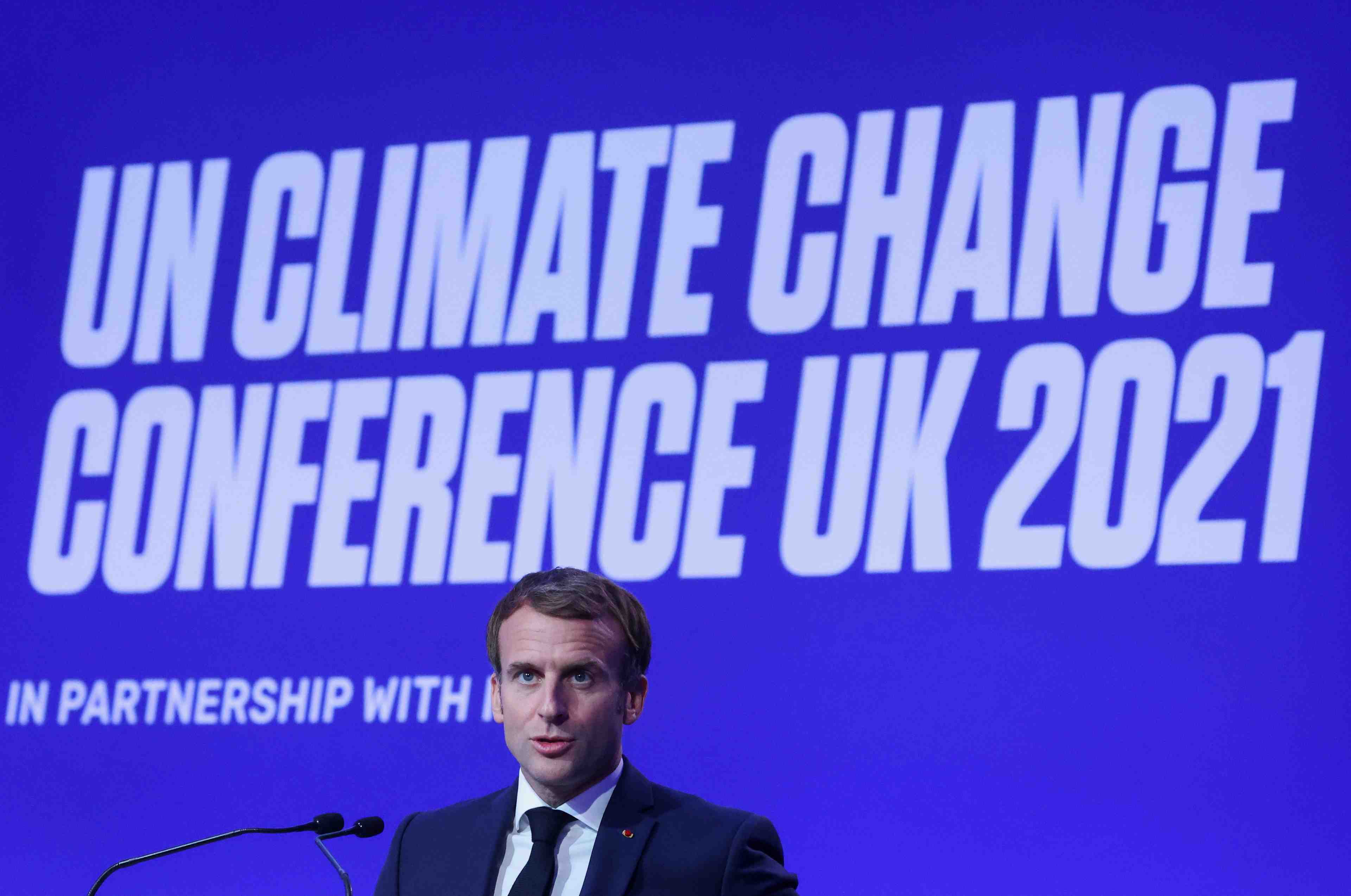Cop26: macron appelle les gros emetteurs a rehausser leurs ambitions