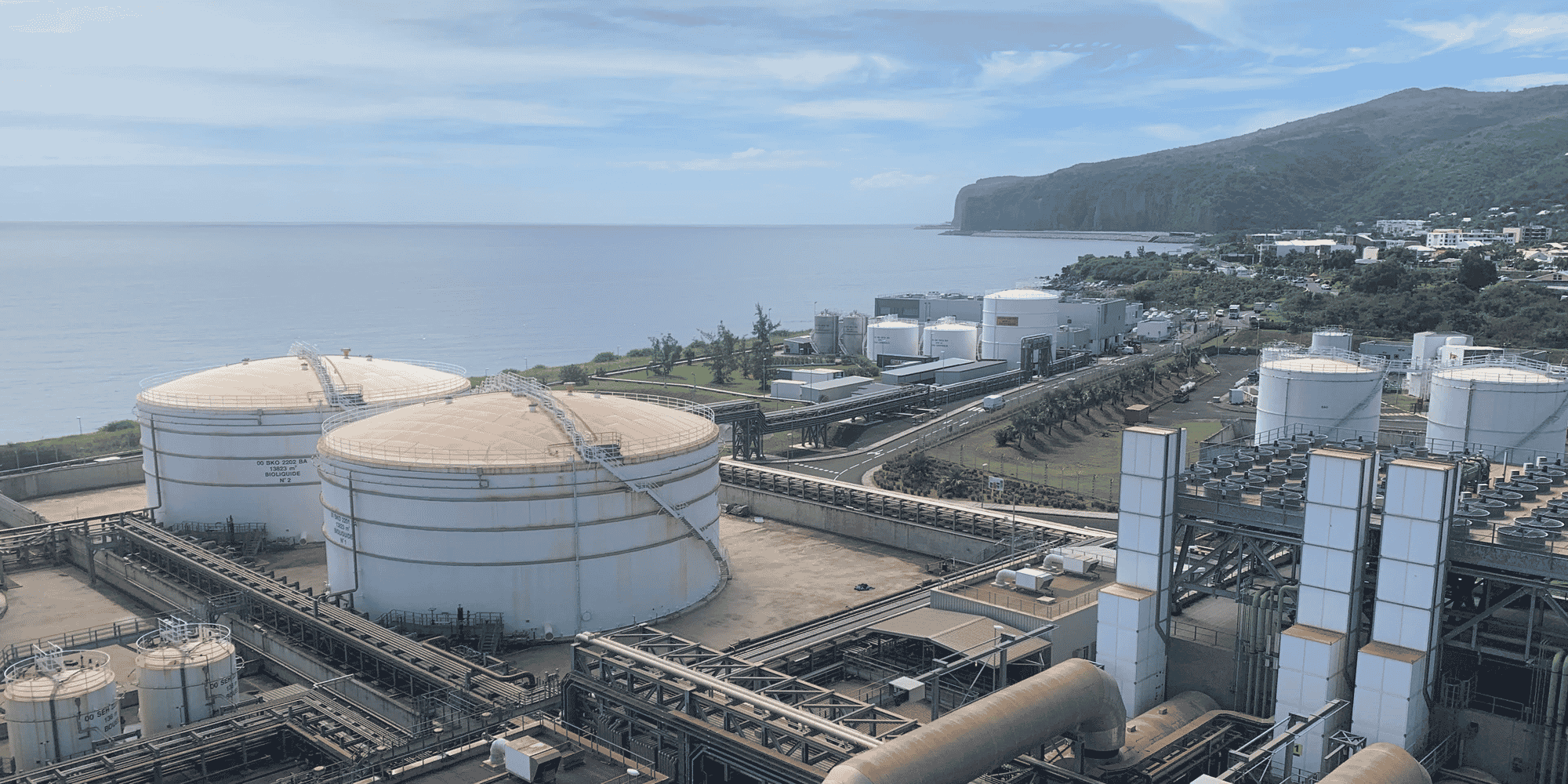 La centrale thermique de Port Est, exploitée par EDF, fonctionne désormais grâce à l'huile de colza, à la place du fioul.