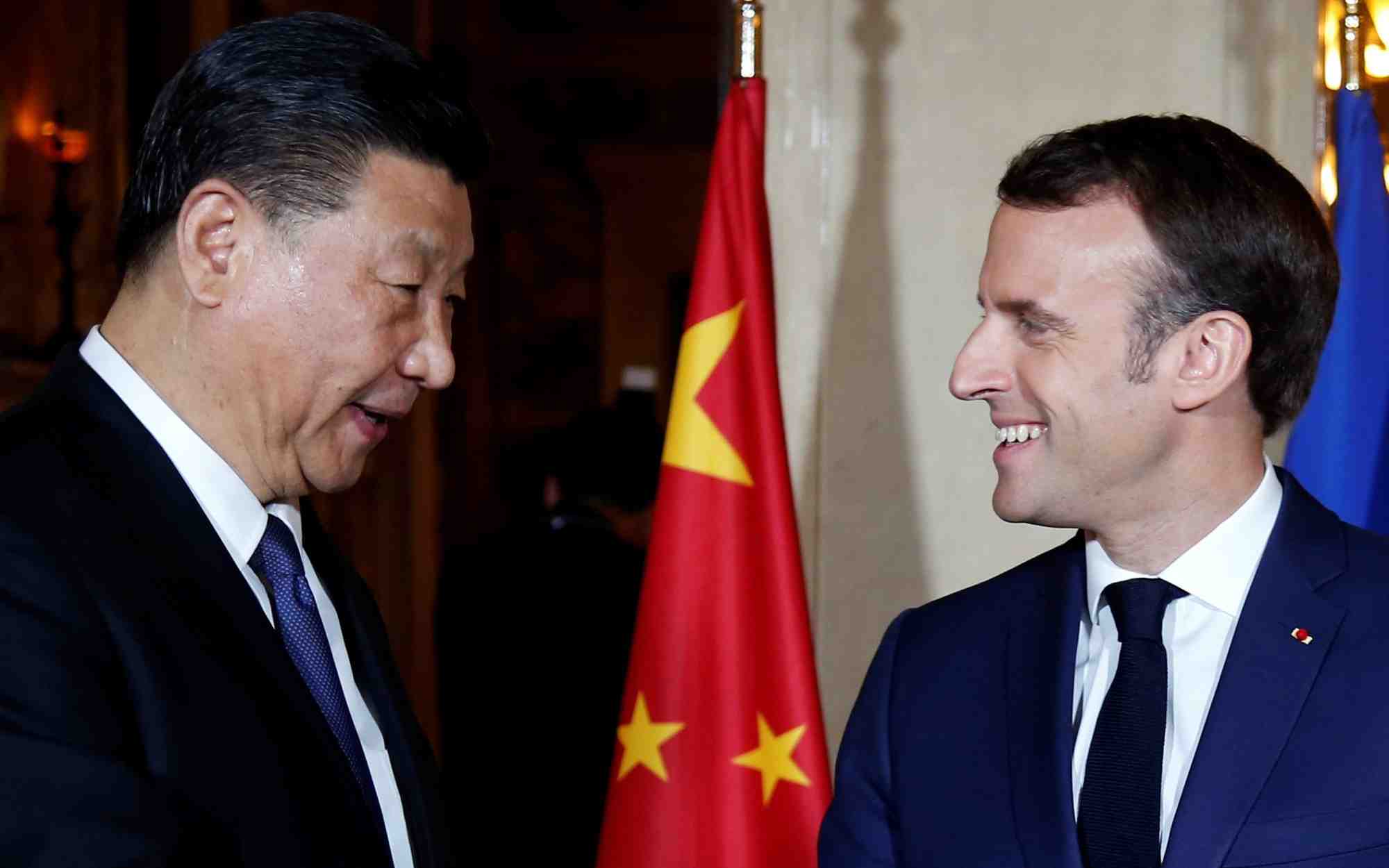 Emmanuel macron et xi jinping a la villa kerylos, a beaulieu-sur-mer (alpes-maritimes)
