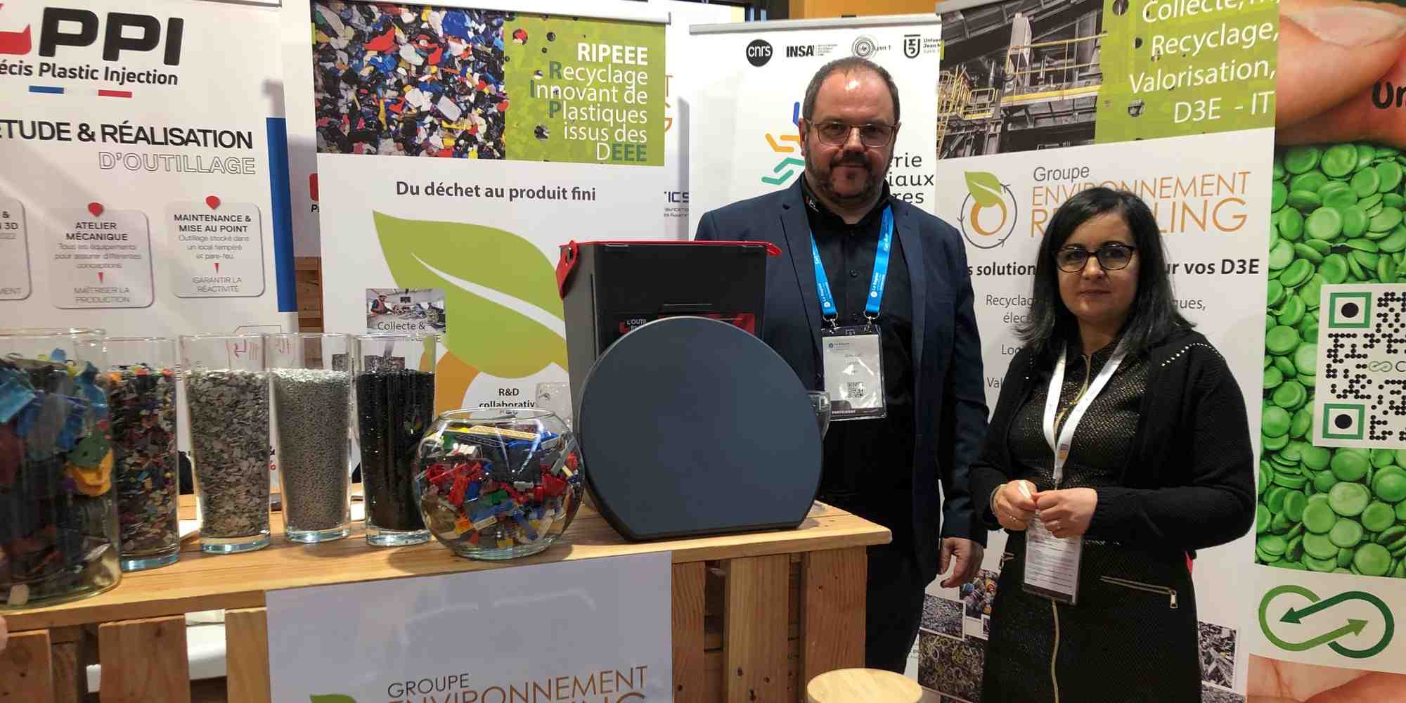 Jean-Luc Lentin, directeur de Précis Plastic Injection, et Farida Tomasella, directrice R&D du groupe Environnement Recycling, veulent créer une filière locale autour du recyclage des plastiques issus des déchets d’équipements électriques et électroniques.