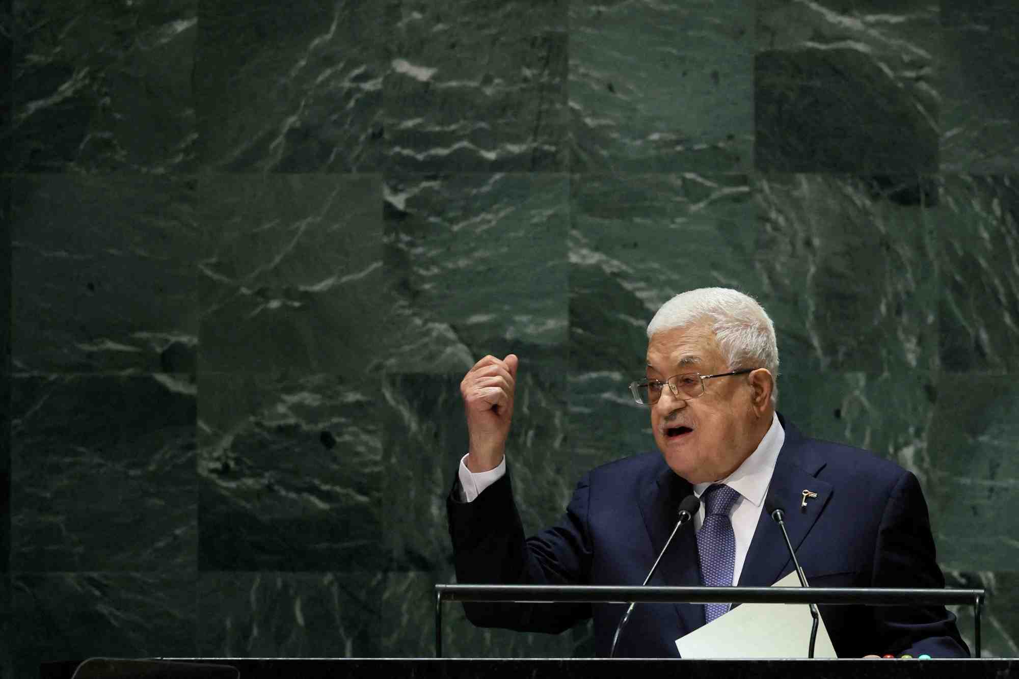 Le president de l'autorite palestinienne mahmoud abbas