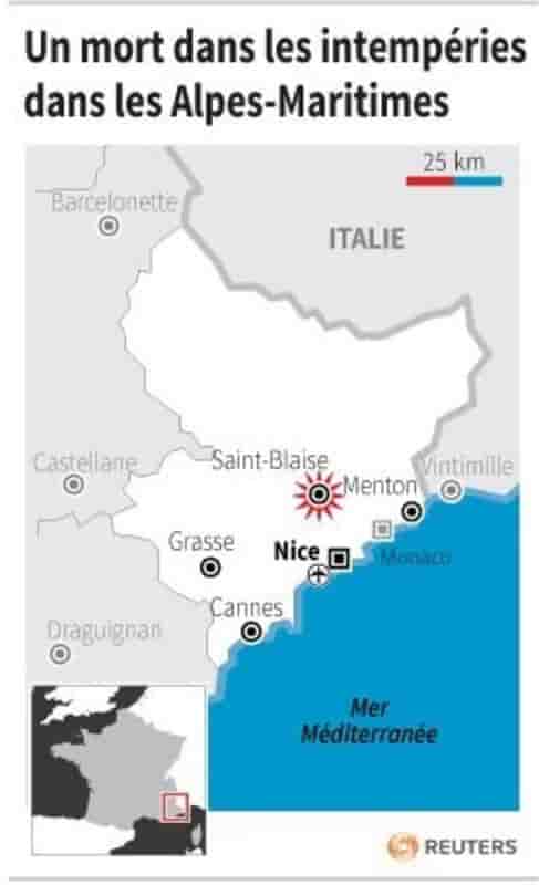 Les intempéries font un mort dans le Sud-Est