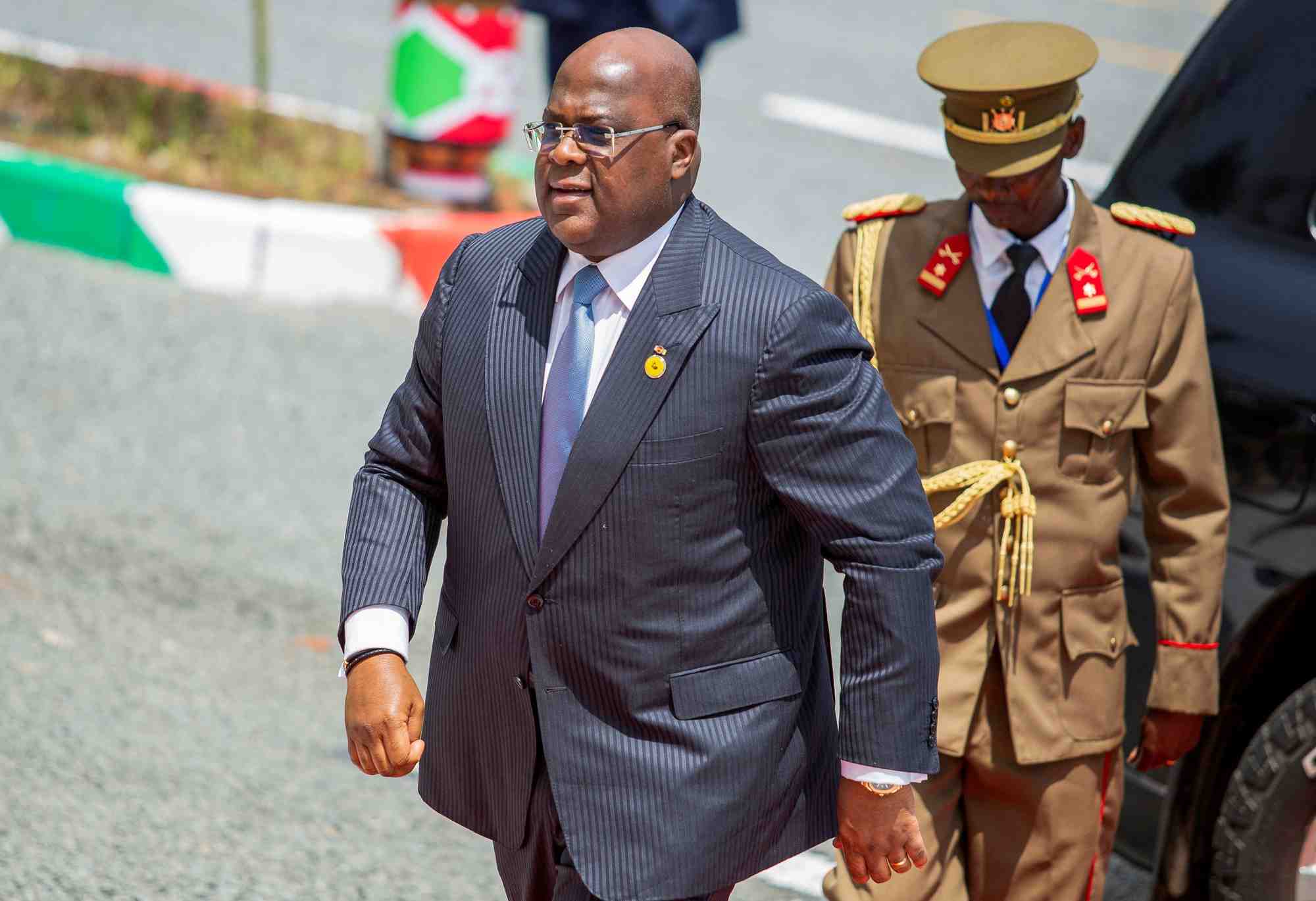 Le president de la republique democratique du congo (rdc), felix tshisekedi, arrive au sommet du mecanisme regional de suivi de l'accord cadre d' addis-ababa