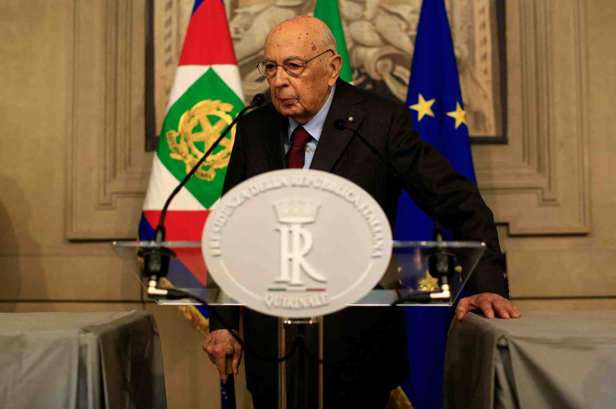 L'ancien president et senateur italien giorgio napolitano