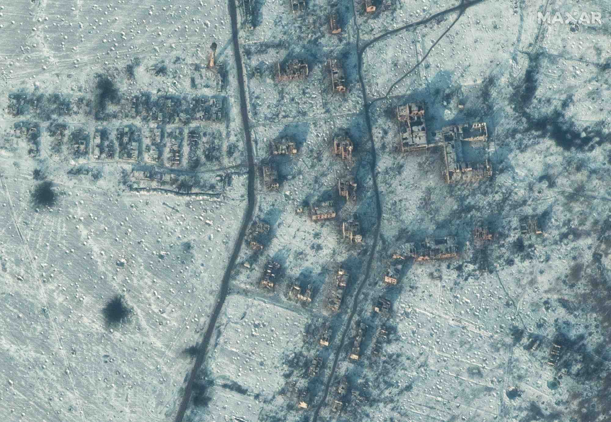Une vue satellite du sud de soledar