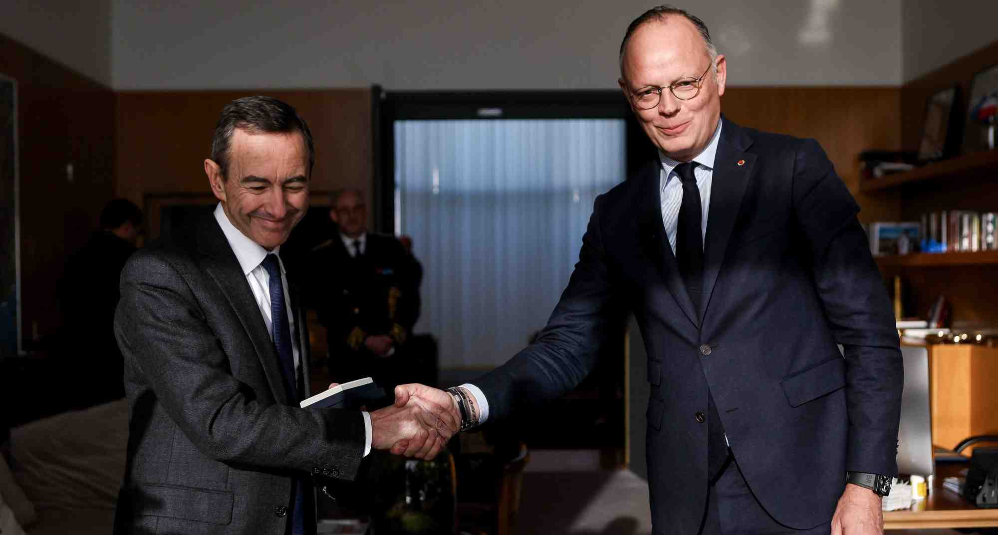 Le ministre de l'Intérieur, Bruno Retailleau et le maire du Havre, Édouard Philippe.