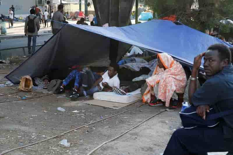 Evacuation de migrants porte de la chapelle, a paris
