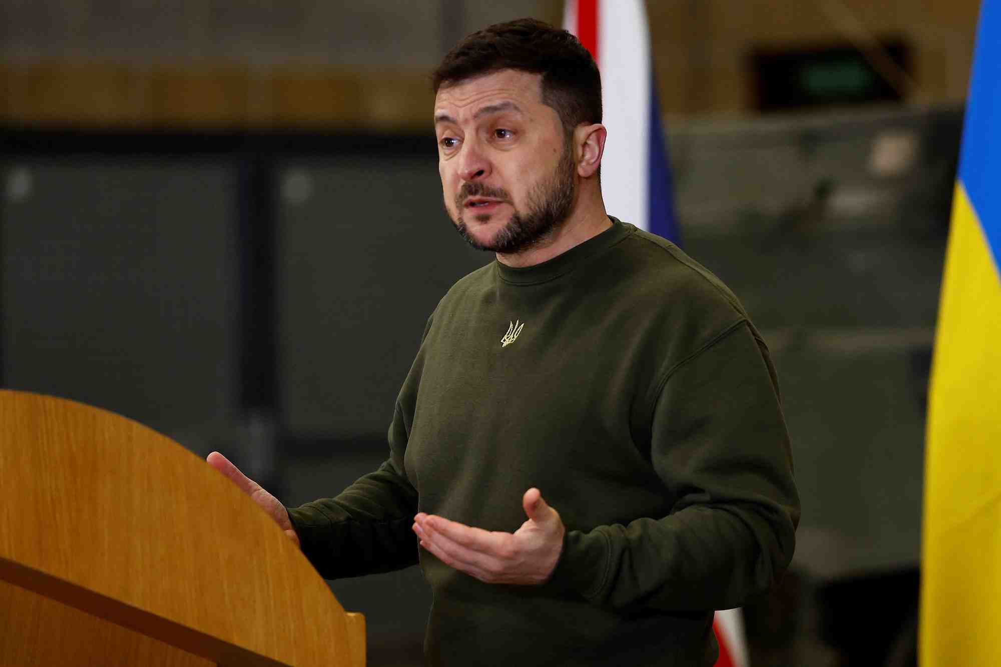 Le president ukrainien volodymyr zelenski en grande-bretagne