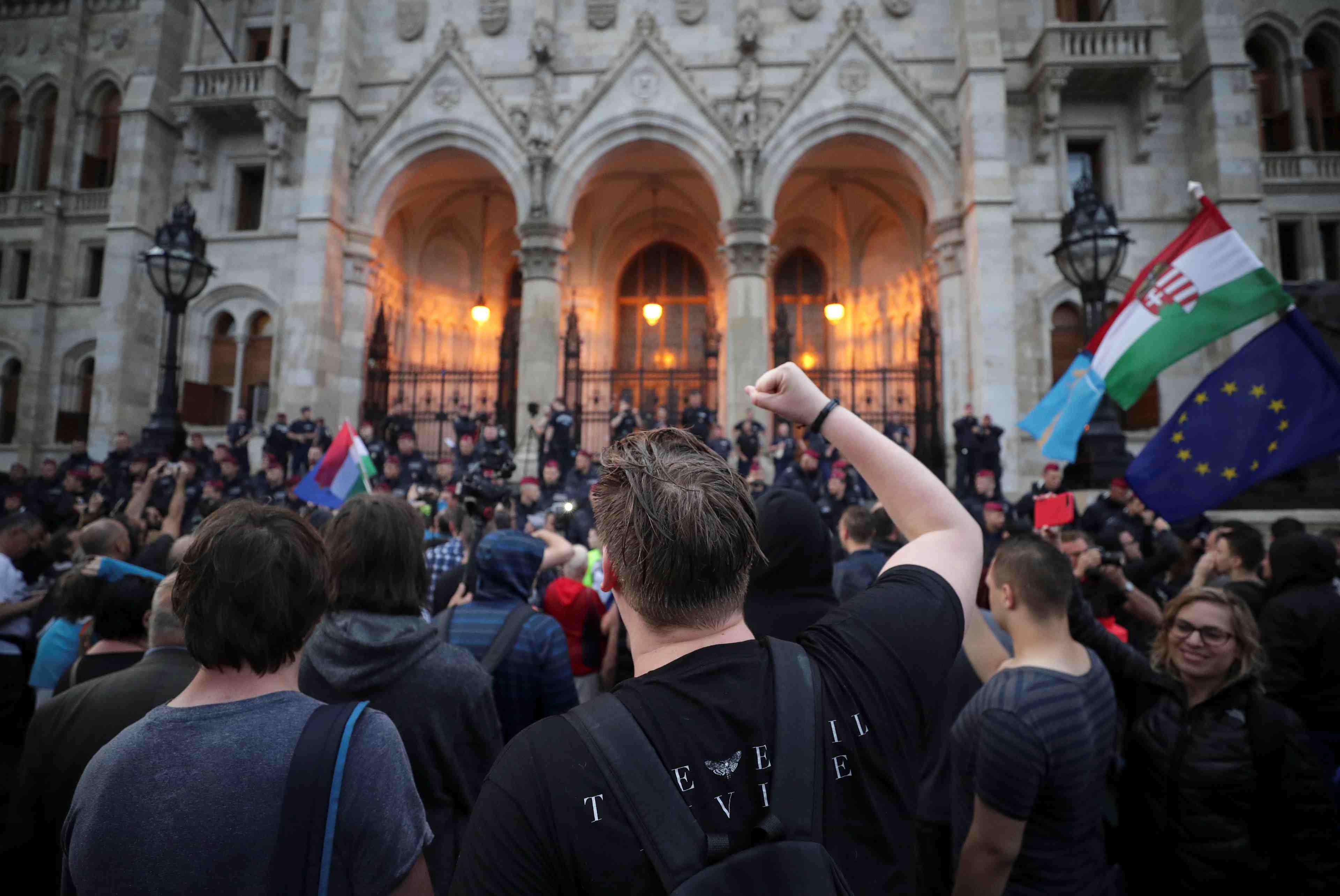 Manifestation a budapest contre "l'autoritarisme" de viktor orban