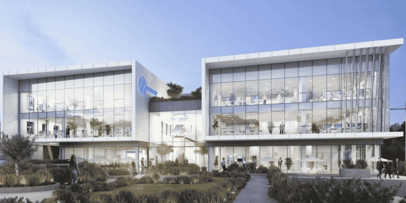 Le Parc Industries Or Méditerranée (PIOM), complexe de bureaux implanté au sud-est de l’aire métropolitaine montpelliéraine, notamment occupé par l’entreprise Zimmer Biomet Robotics.