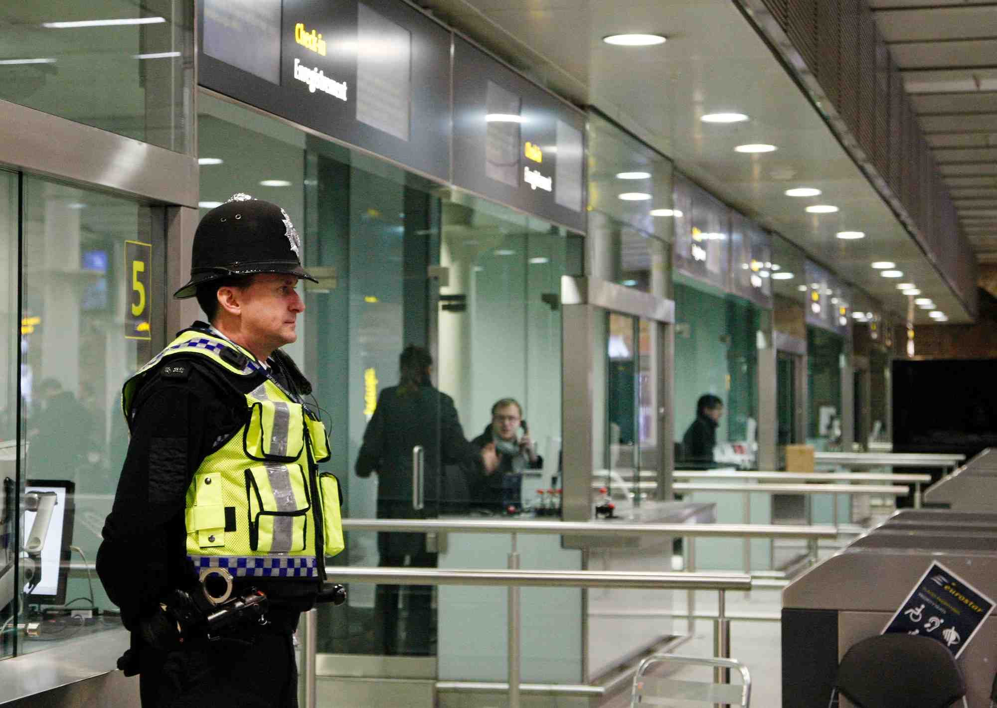Douanes, frontière, France, Royaume-Uni, UK, contrôle, sécurité, liberté de circulation, espace Schengen, douanier, gare de St-Pancras, Eurostar, Londres,