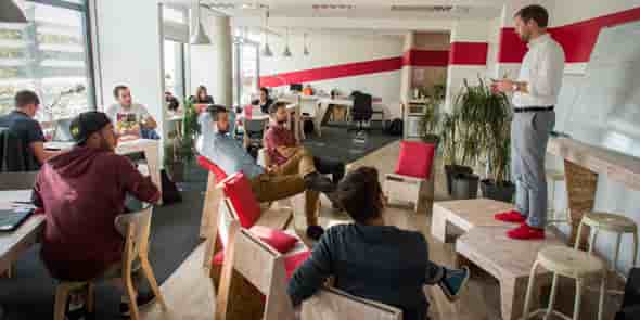 Une session de pitch à We Sprint Montpellier en 2017