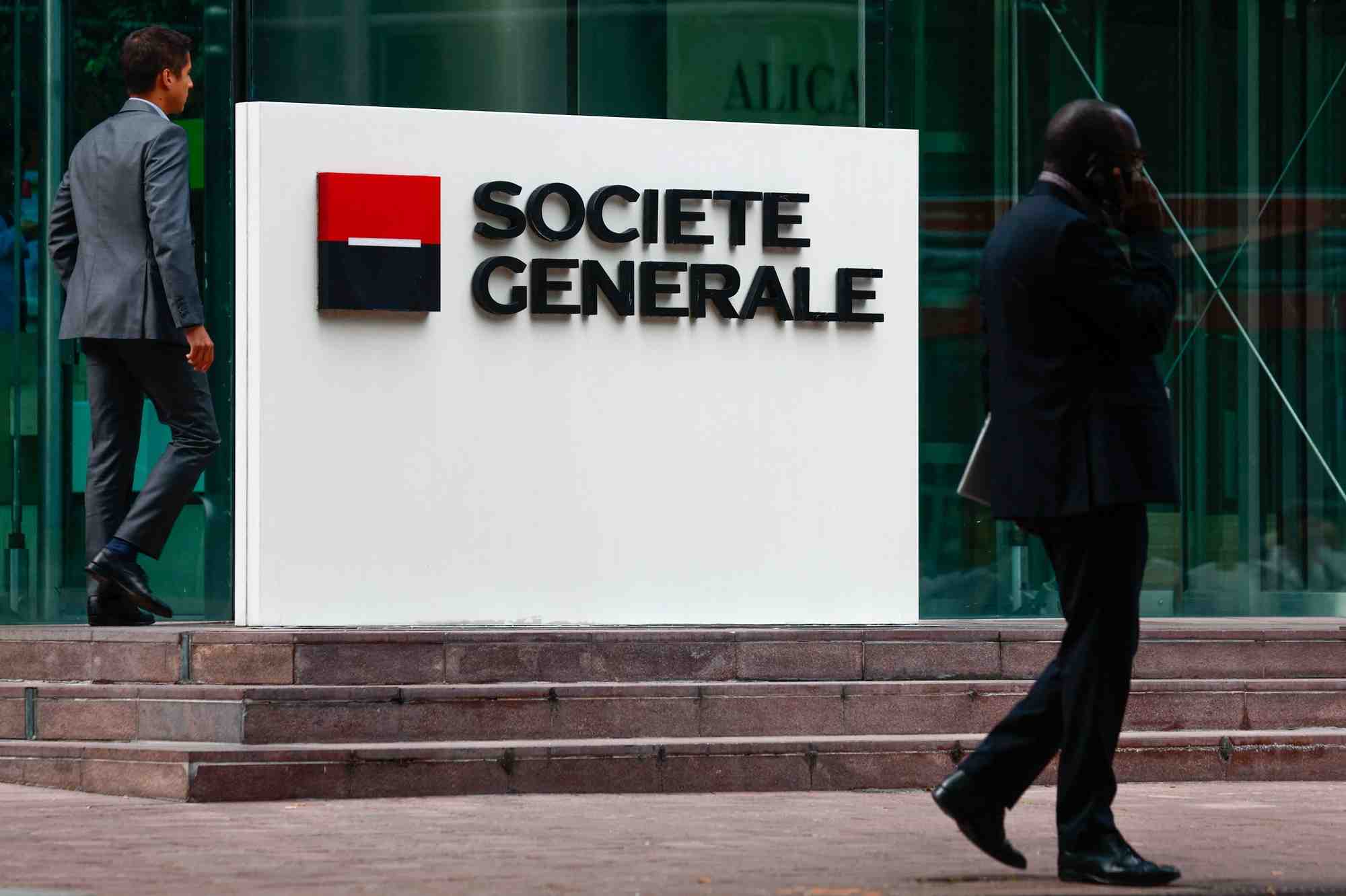 Logo de la banque societe generale a la defense pres de paris