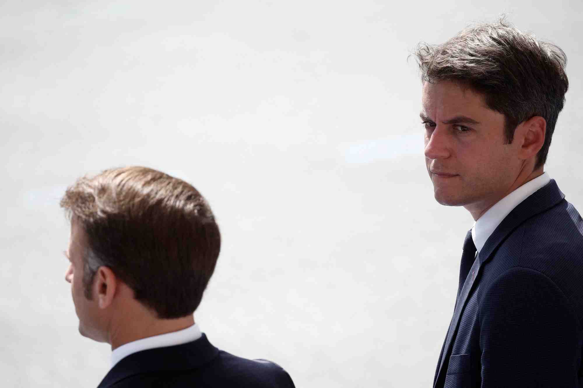 Emmanuel macron et gabriel attal a paris lors du defile militaire annuel du jour de la bastille, a paris
