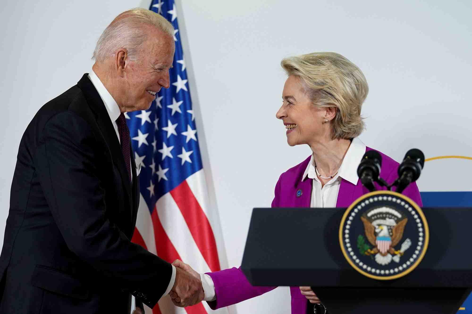 Biden, Leyen,