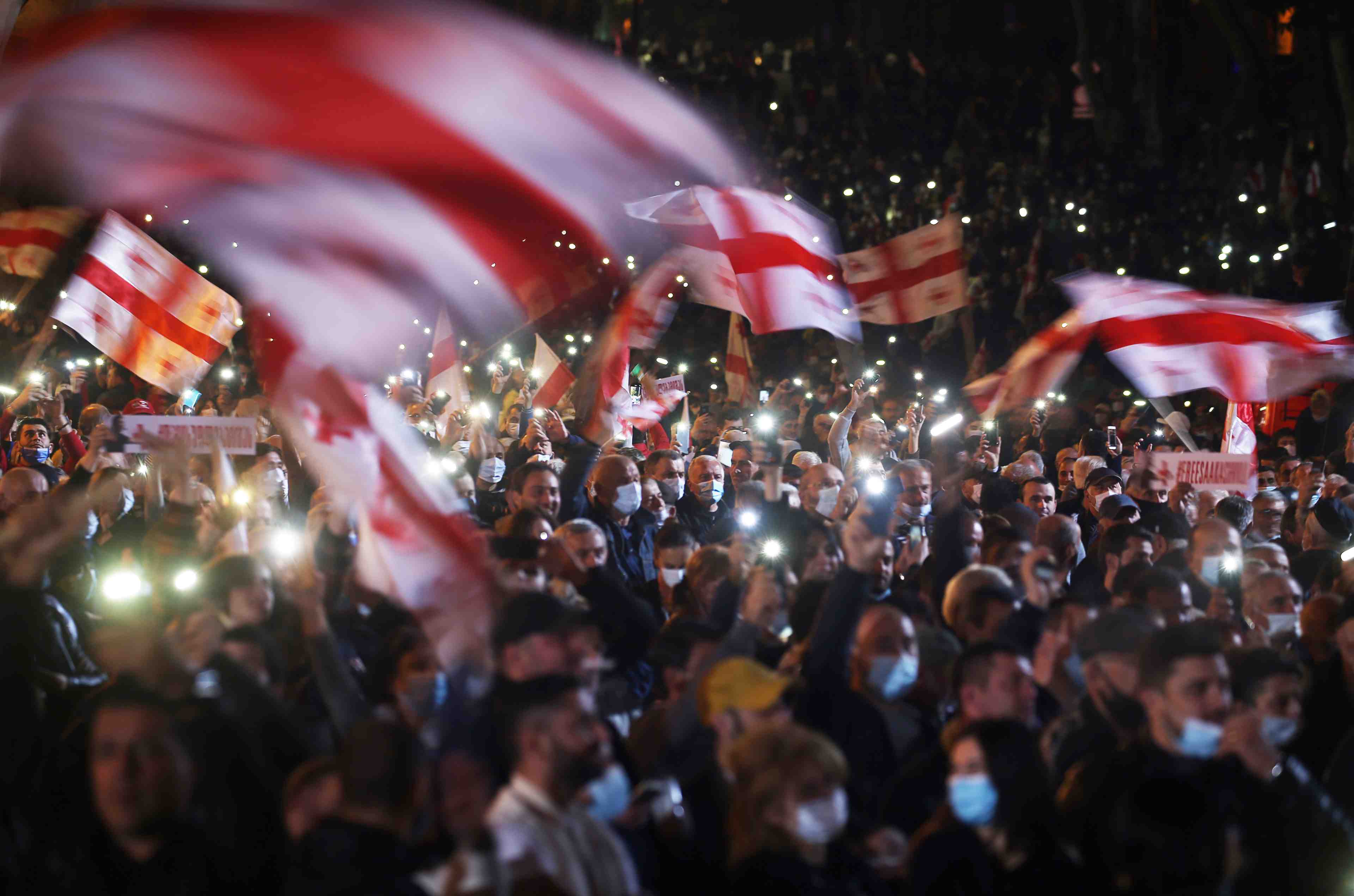 Vaste manifestation en georgie pour demander la liberation de l'ex-president