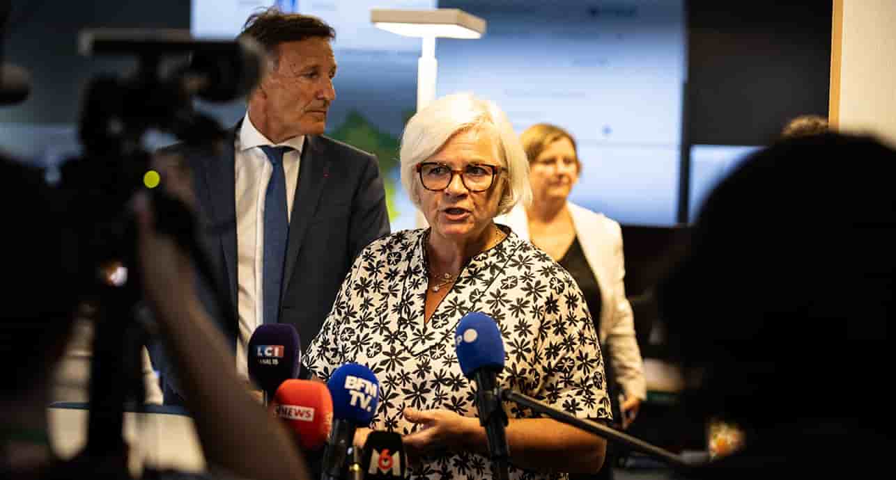 Catherine Vautrin, ici à Paris, le 11 août, devra trouver 5,5 millions d'euros d'économie pour le budget 2026.