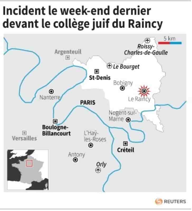 Incident le week-end dernier devant le college juif du raincy