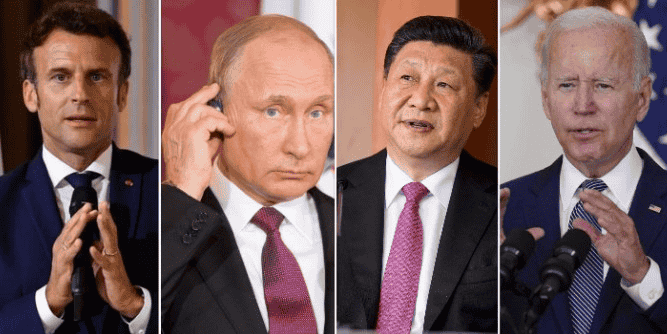 Macron Poutine Jinping Biden