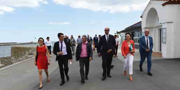 Les partenaires institutionnels du plan dont, au centre : T. Ravot (CDC Occitanie), D. Codorniou (Parlement de la Mer), O. Bompard (CDC) et C. Delga (Région).