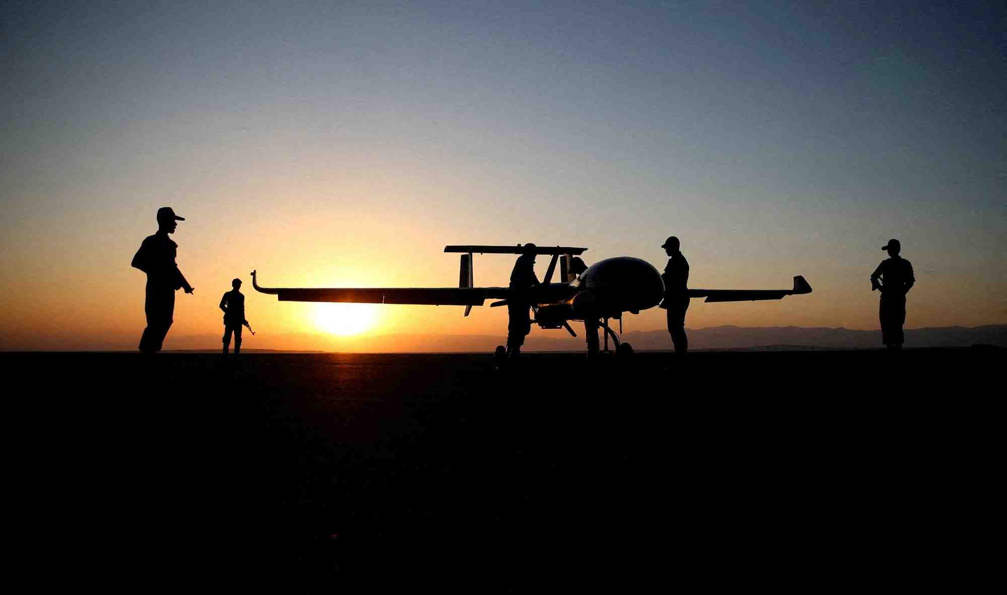 Photo d'un drone lors d'un exercice militaire en iran