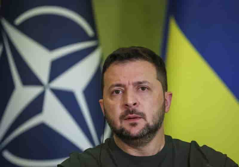 Le president ukrainien zelenskiy se rencontre avec le secretaire general de l'otan stoltenberg a kiev