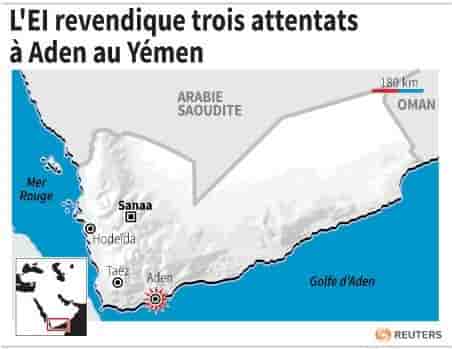 L'ei revendique trois attentats a aden au yemen