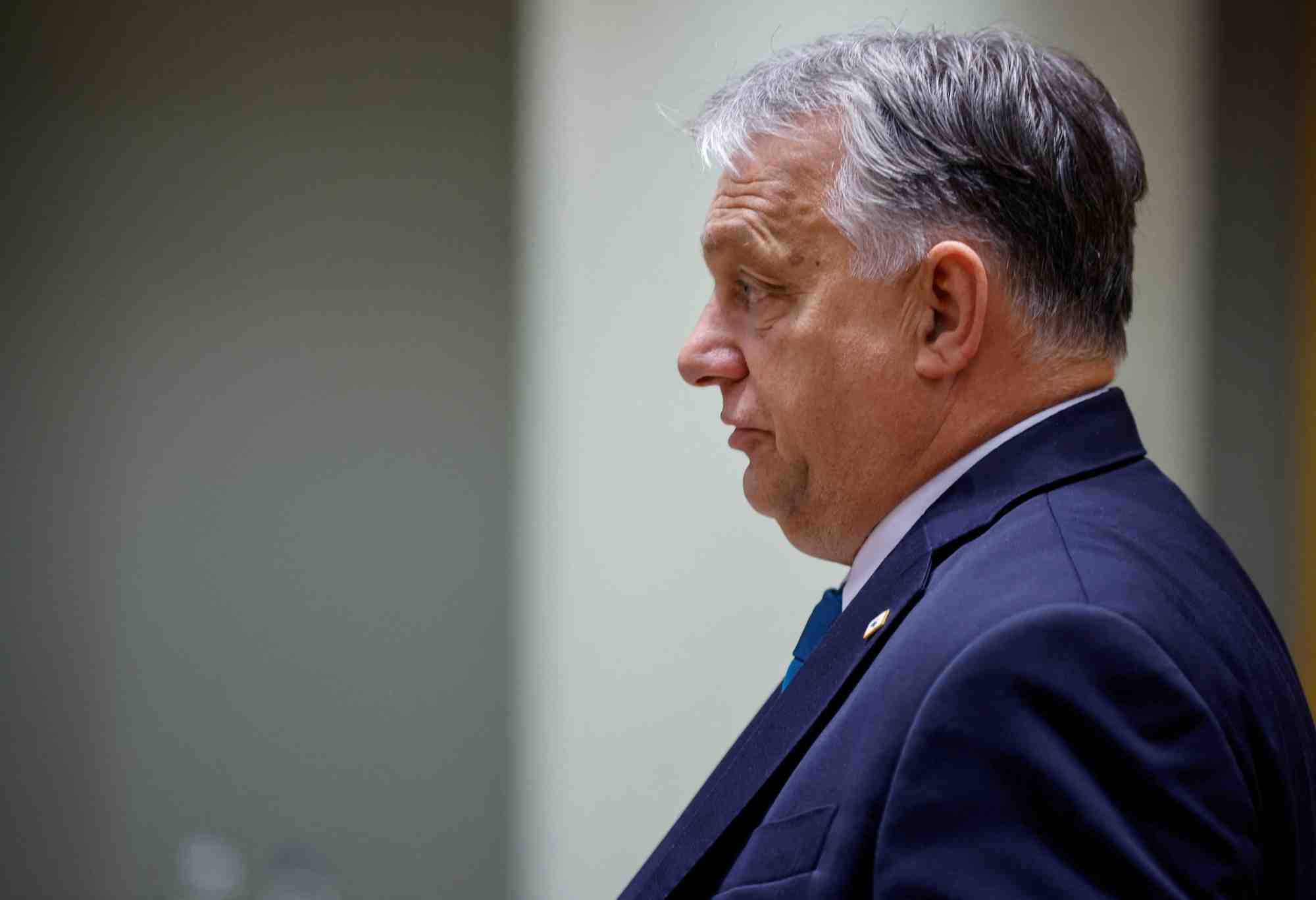 Le premier ministre hongrois viktor orban lors d'un sommet des dirigeants de l'ue
