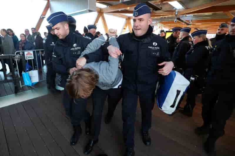 Belgique: manifestations pour le climat a bruxelles, 185 arrestations