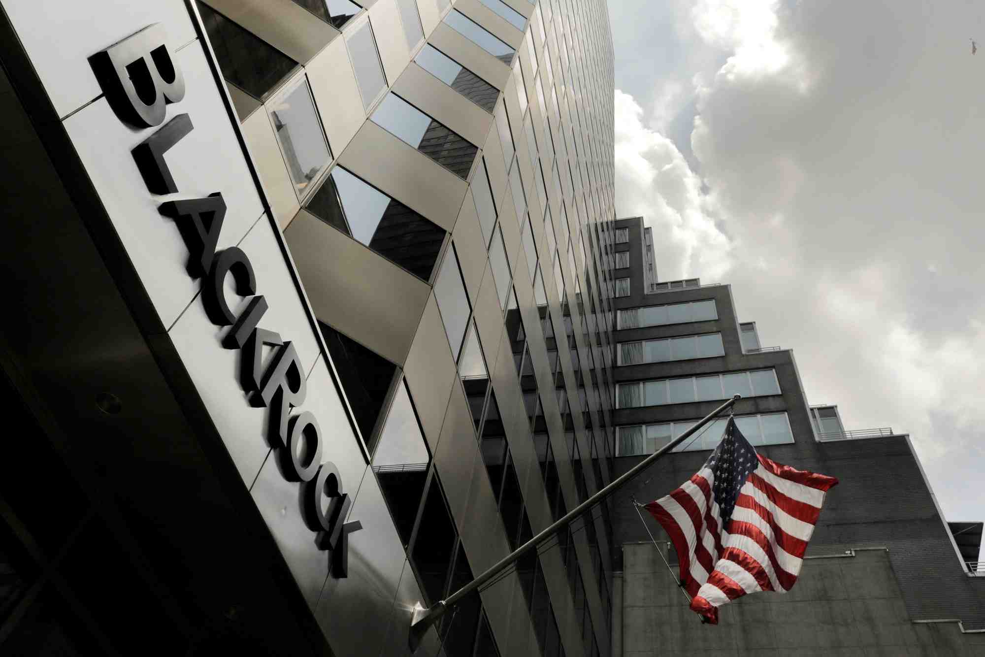 La devanture des bureaux de blackrock a new-york