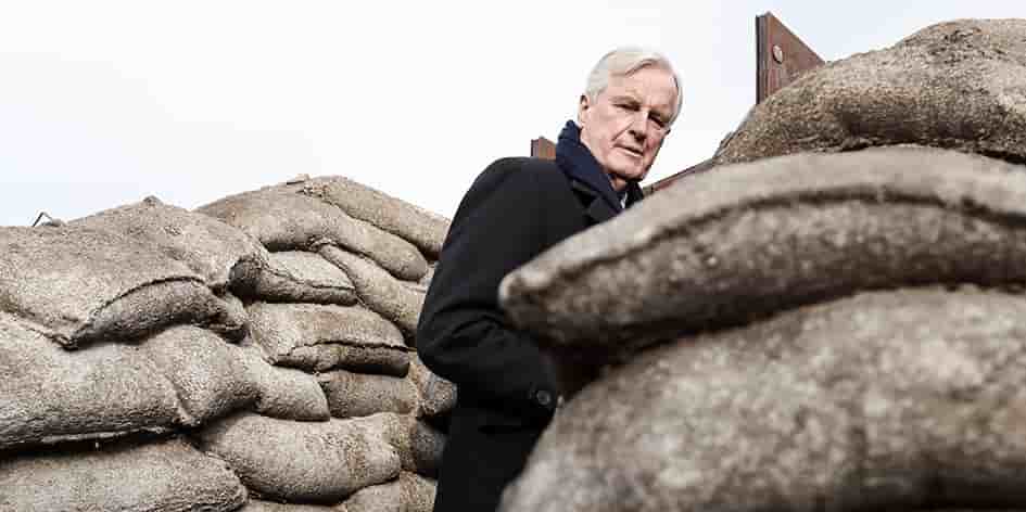 Michel Barnier était présent lors de l'inauguration de la tranchée du Musée de la Grande Guerre, à Meaux, le 11 novembre 2024.