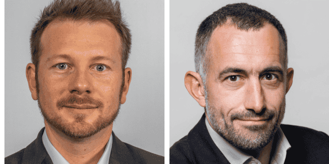 Gwénaël Le Guennec, fondateur et CEO de Geolink Expansion, et Eric Balmier, membre du directoire et directeur général du Groupe SOS.