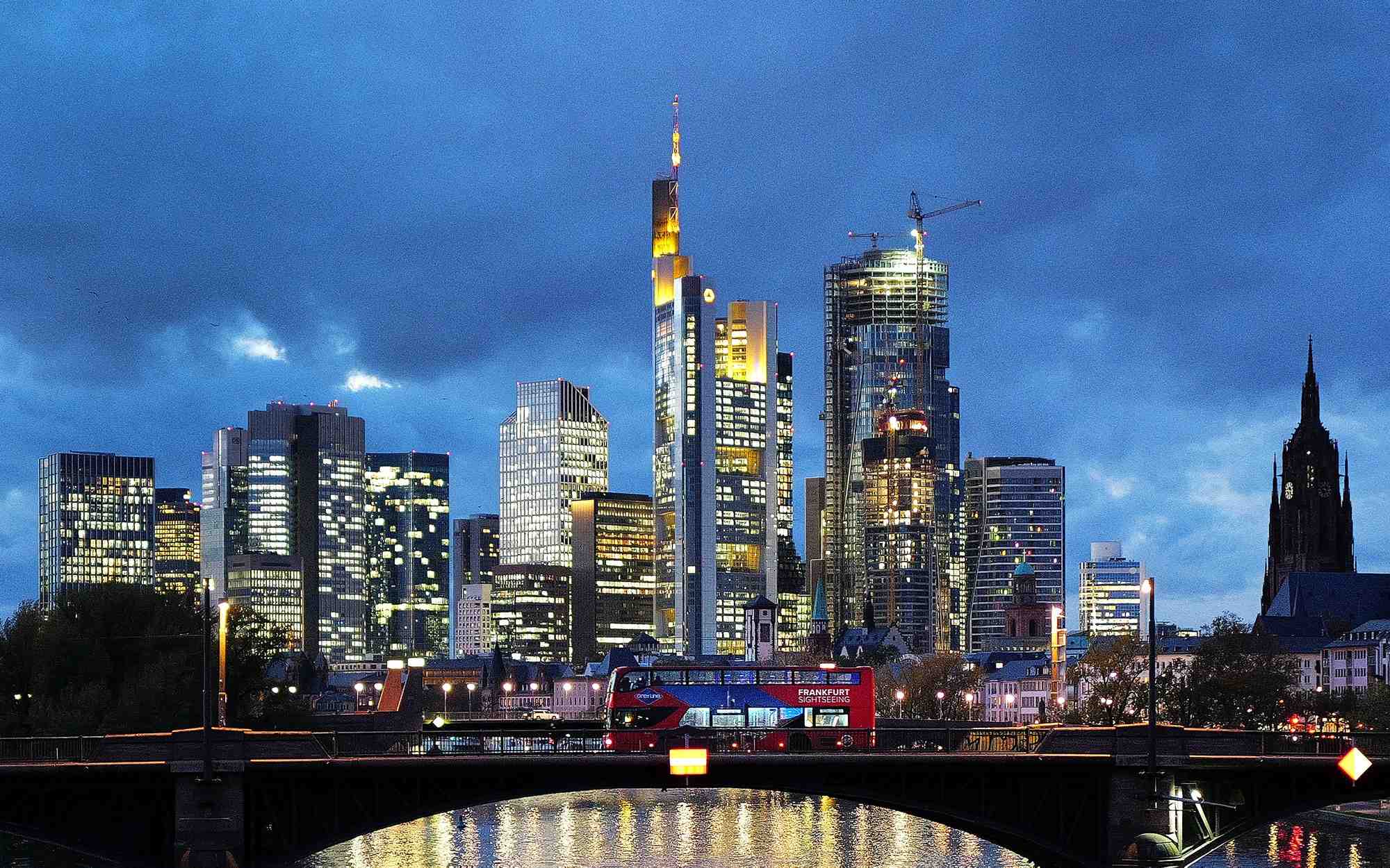 Le quartier d'affaires de francfort, en allemagne