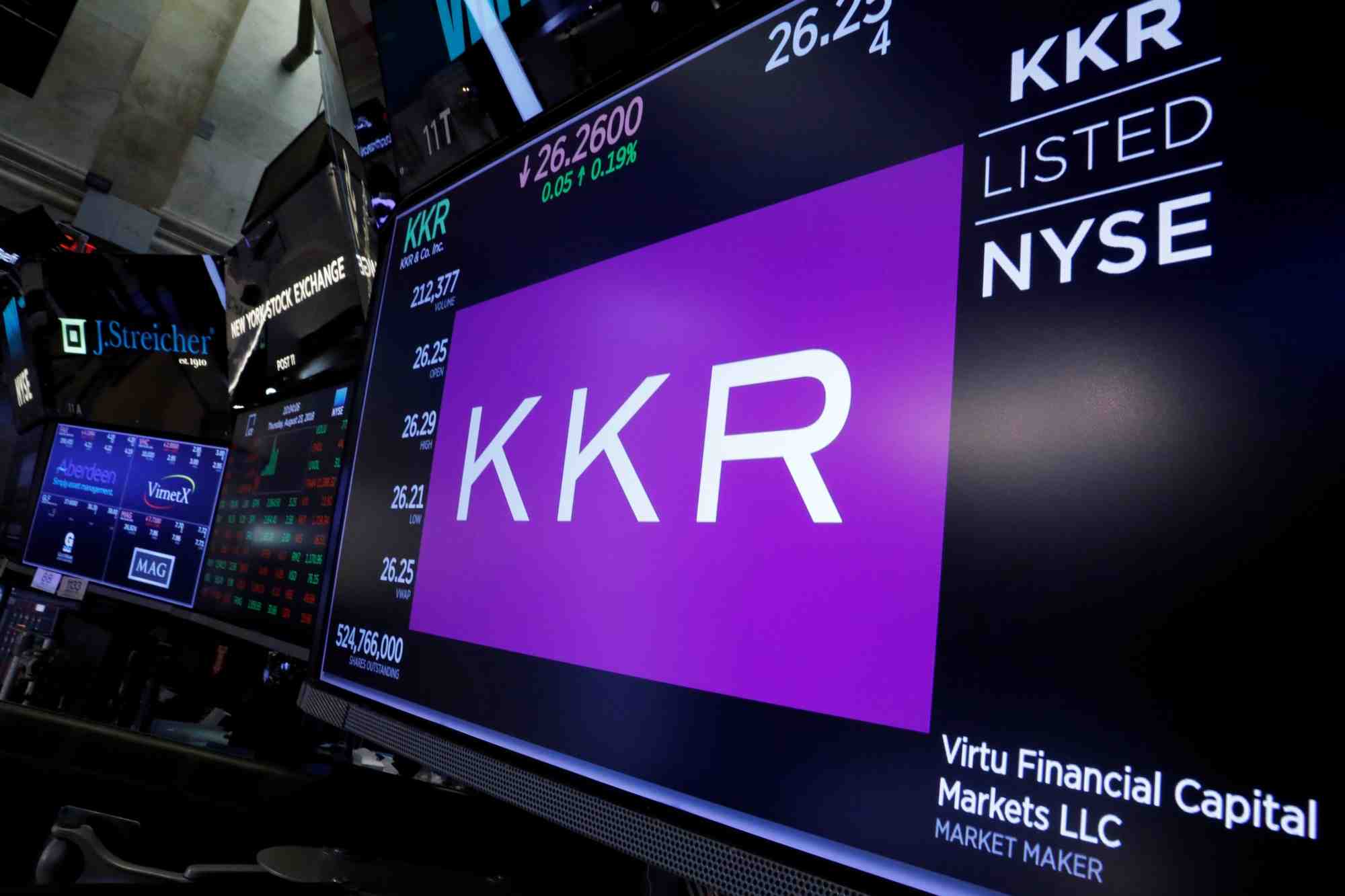 Les informations de negociation pour kkr & co sont vues a la bourse de new york (nyse) a new york