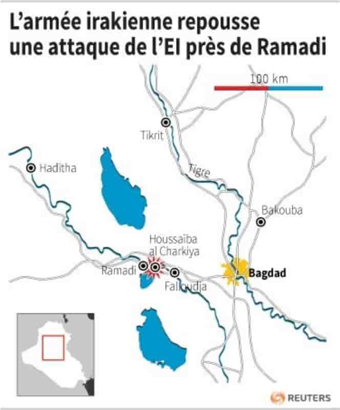 L’armee irakienne repousse une attaque de l’ei pres de ramadi