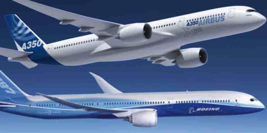 L'Airbus A350 et le Boeing 787 se disputent le marché long-courrier.