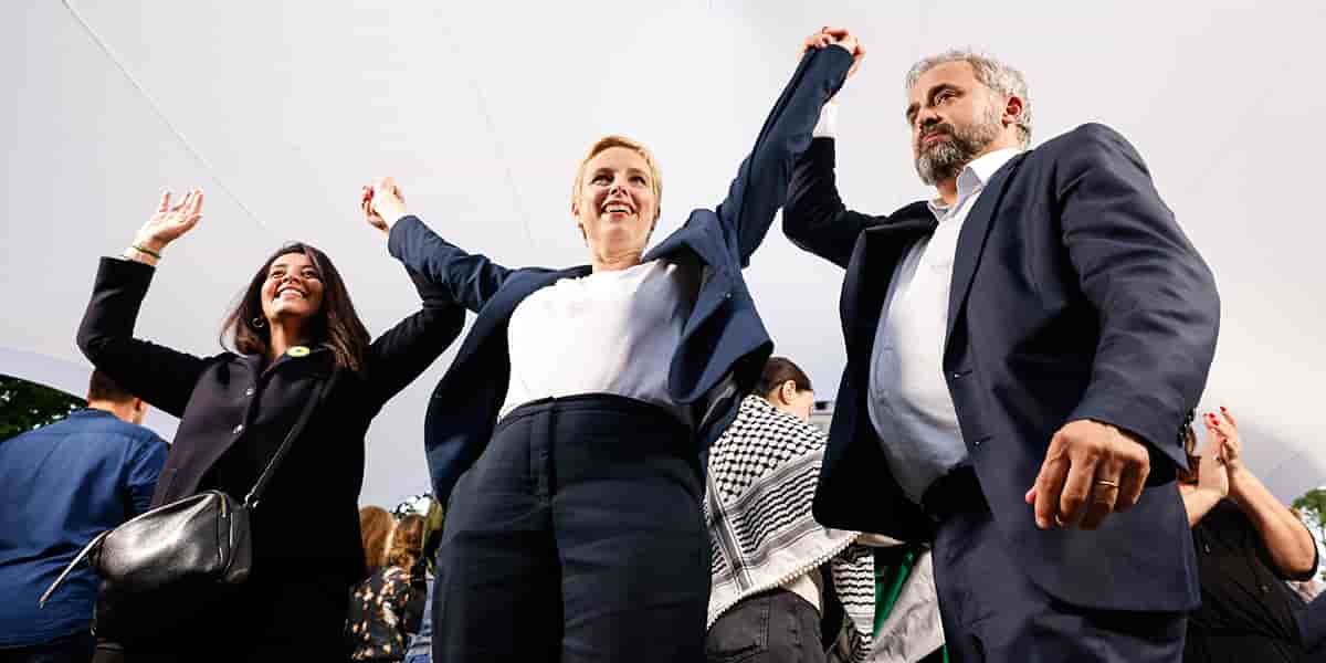 En meeting à Montreuil, entre Karima Delli et Alexis Corbière, le 17 juin.