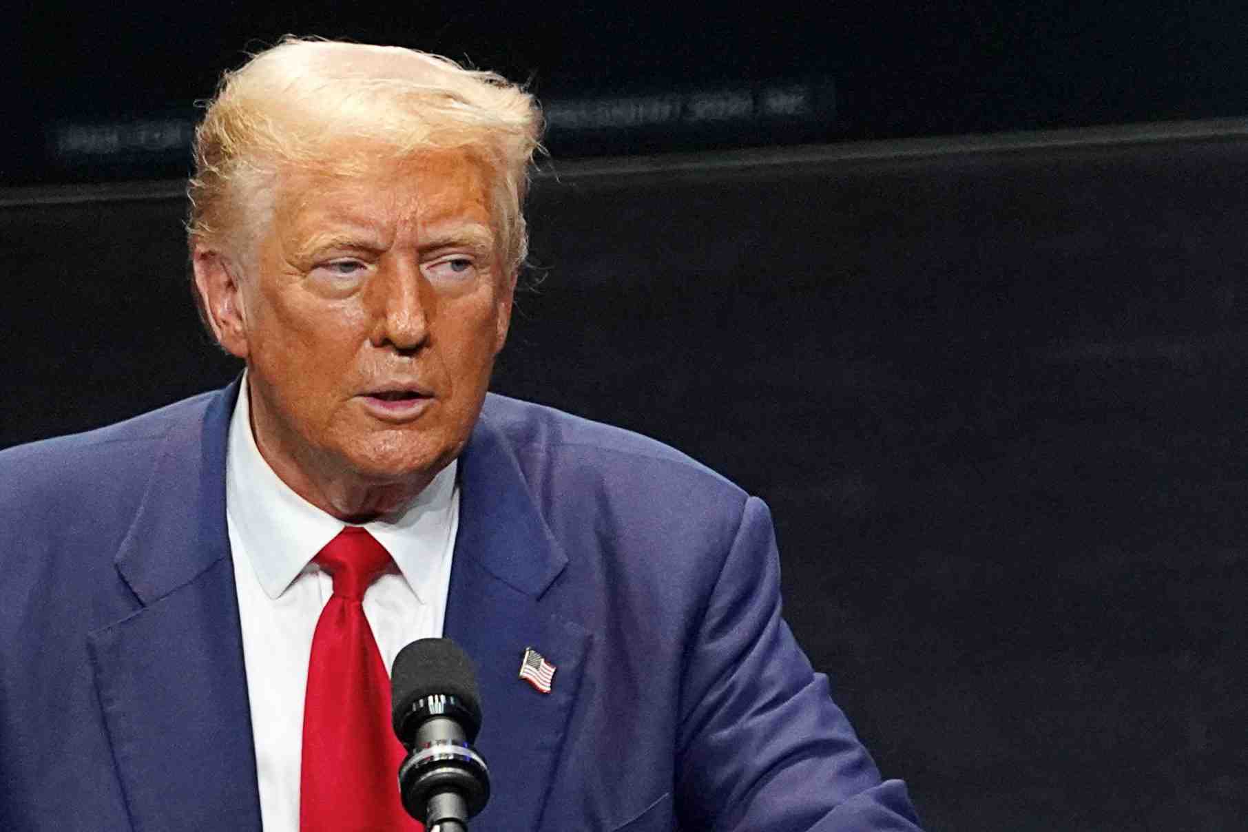L'ancien president americain donald trump lors d'un evenement de campagne a savannah
