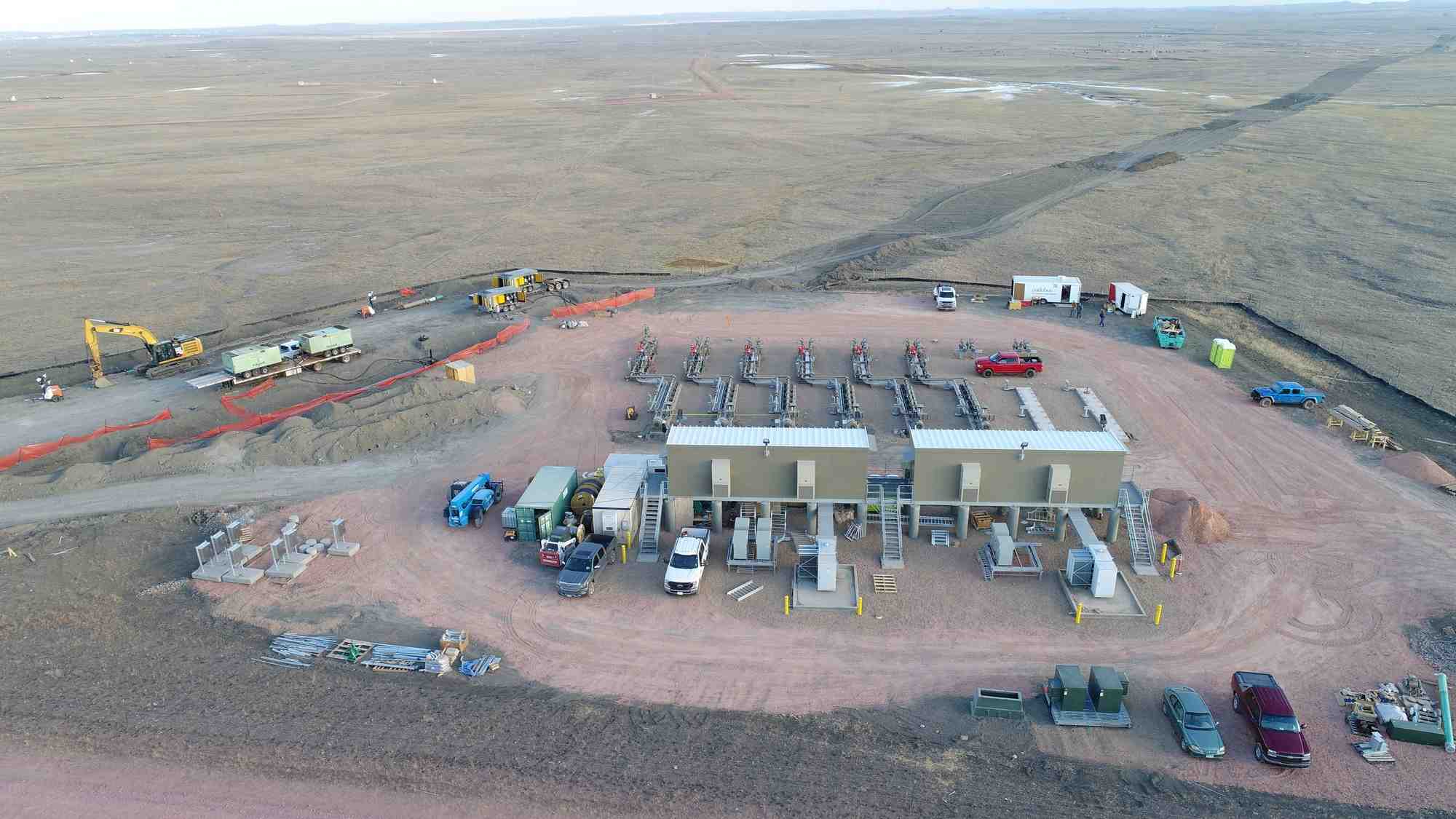 Extension de pipeline de carbone greencore de denbury inc connectee a une station de pompage dans le montana