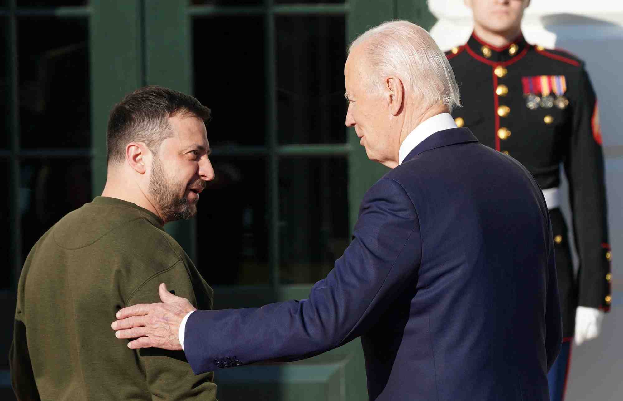 Le president americain et son homologue ukrainien a la maison blanche