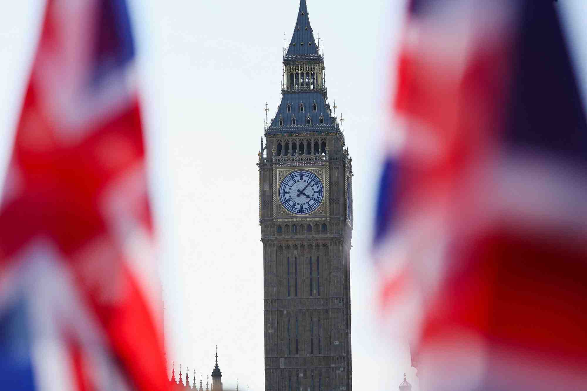 Vue sur big ben sur la place du parlement, a londres