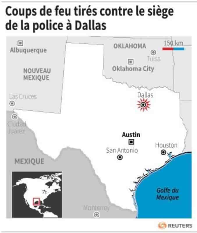 Coups de feu tires contre le siege de la police a dallas