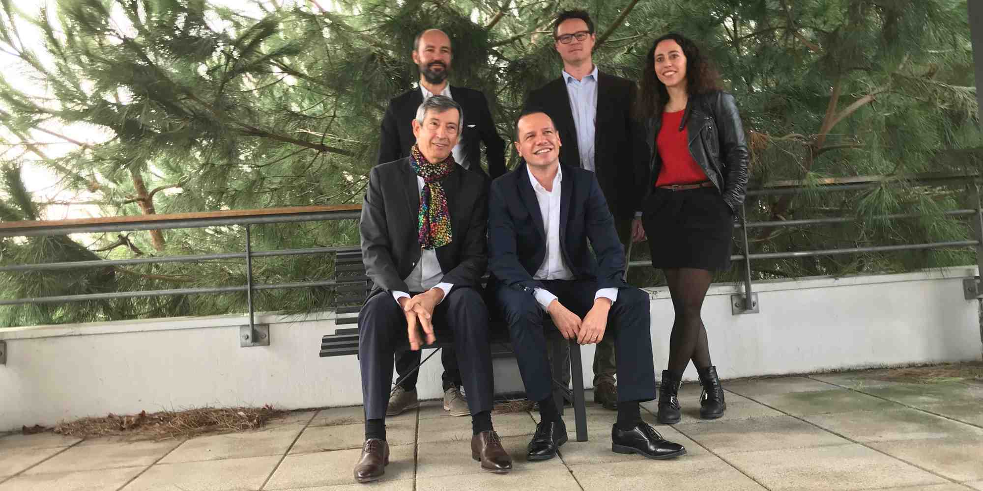 Au premier rang, Daniel Palmaro (Clairsienne) et Julien Parrou-Duboscq (Héméra). Au 2e rang, Benoît Droulin, Grégory Lefort et Claire Gendron (Héméra)