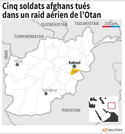 Cinq soldats afghans tués dans un raid aérien de l'Otan